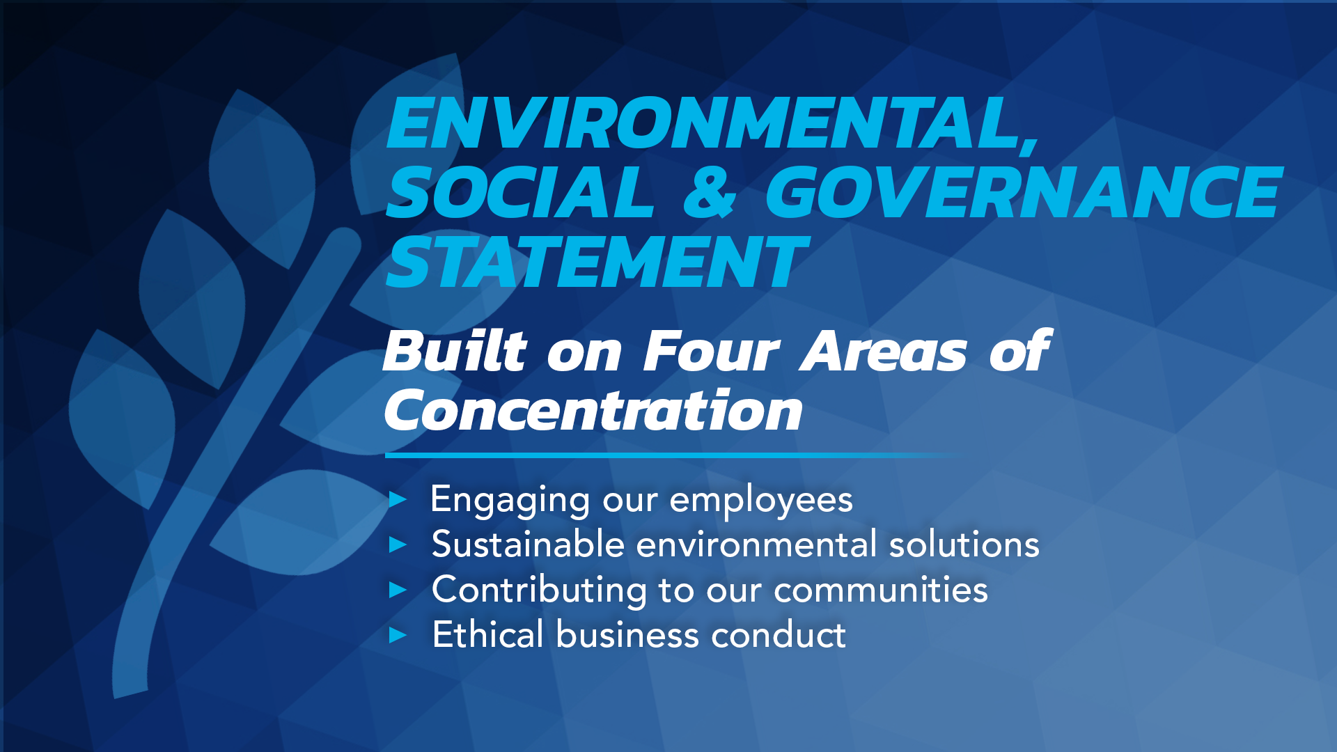 Environmental Social & Governance Statement
