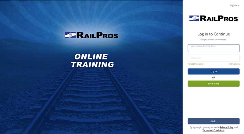 RailPros training portal b
